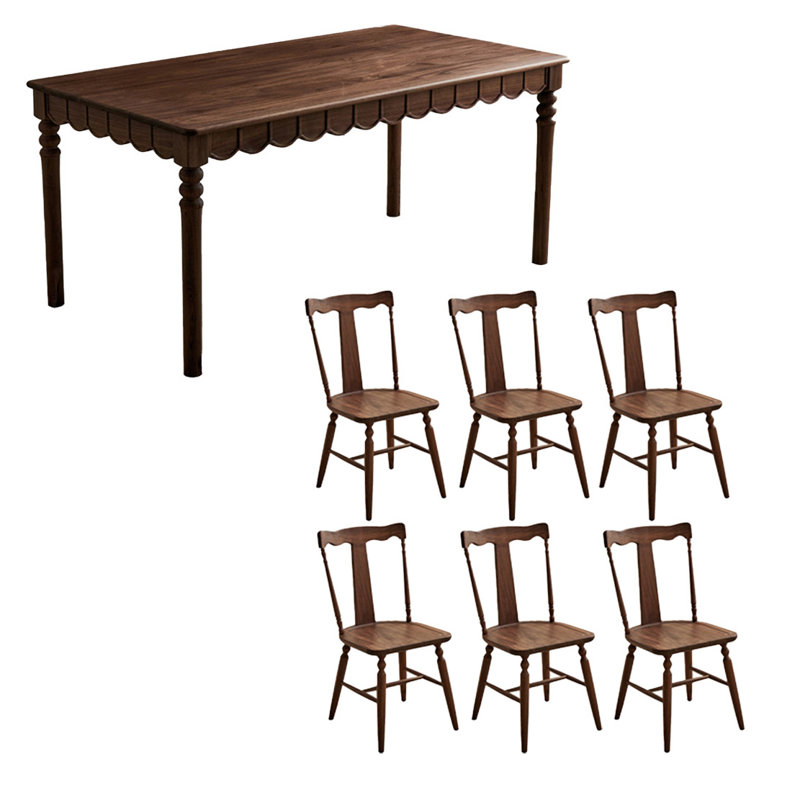 Durable table set of solid wood, 7
