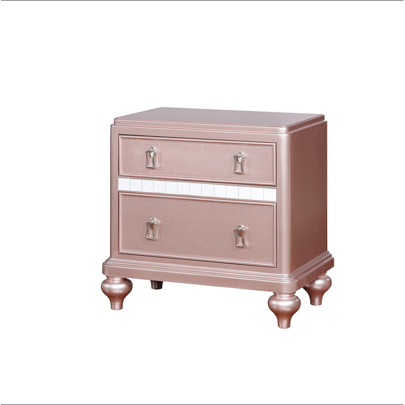 Panneaux décoratifs de miroir de table de chevet élégants et contemporains en or rose 1pc