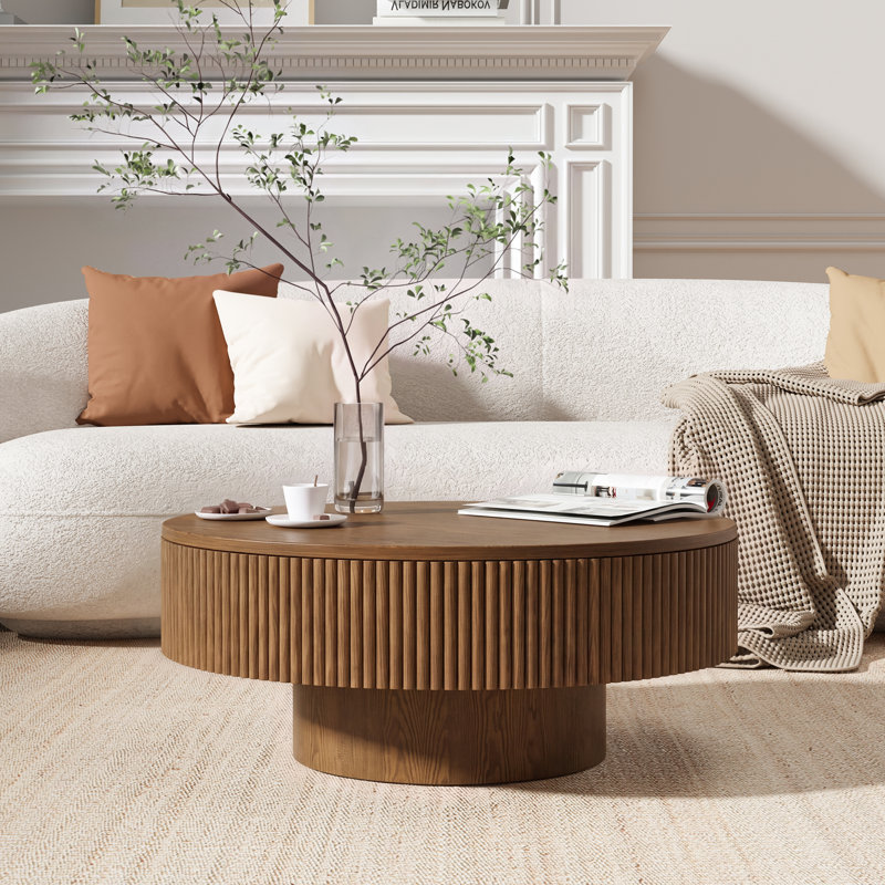 Table basse à caisson Sharna, H 13,78 po x l 31 po x P 31 po, Brun
