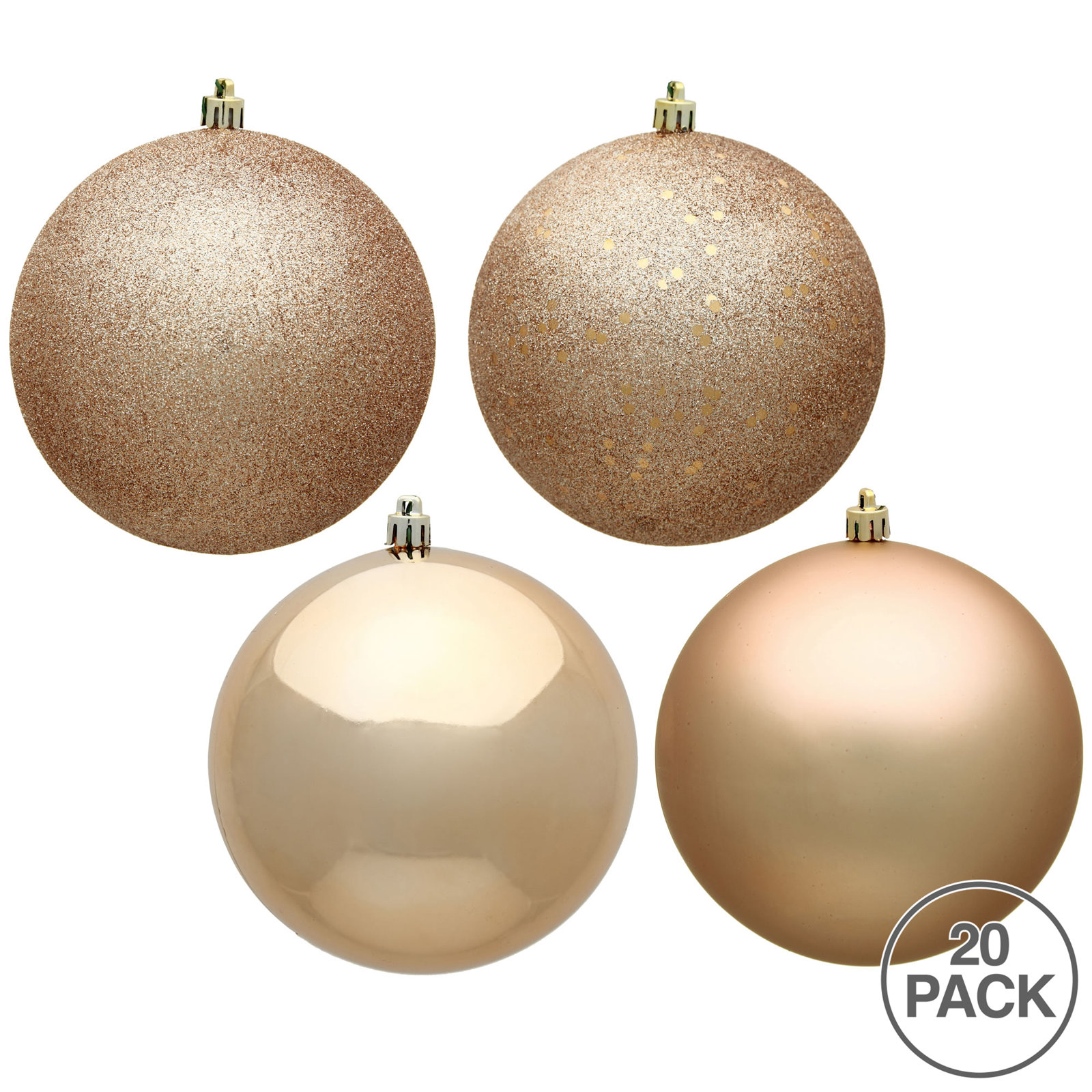 Shatterproof Bauble, Cafe Latte, 20, 2.75" H x 2.75" W x 2.75" D