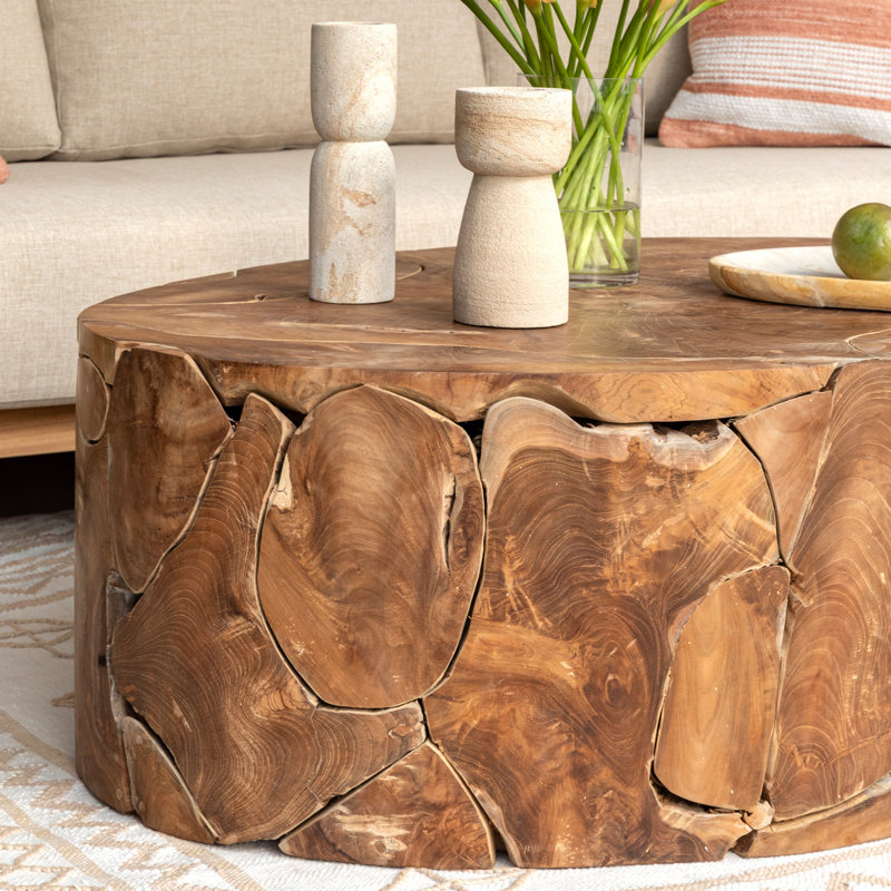 Vidal 10" Tall Palimanan Stone Candle Holder, Natural