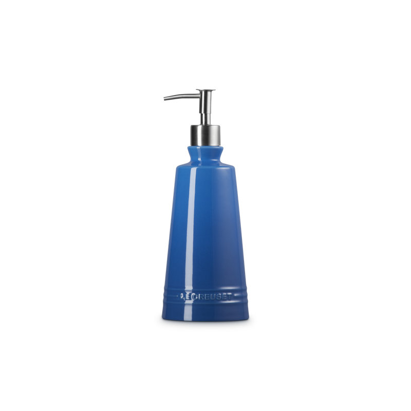 Le Creuset Stoneware Signature Soap Dispenser 20 Oz Sea Salt, Blue