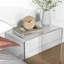 Table de rangement rectangulaire en acrylique transparent de 53 cm de long - Table d'appoint moderne et pratique pour salle à manger.