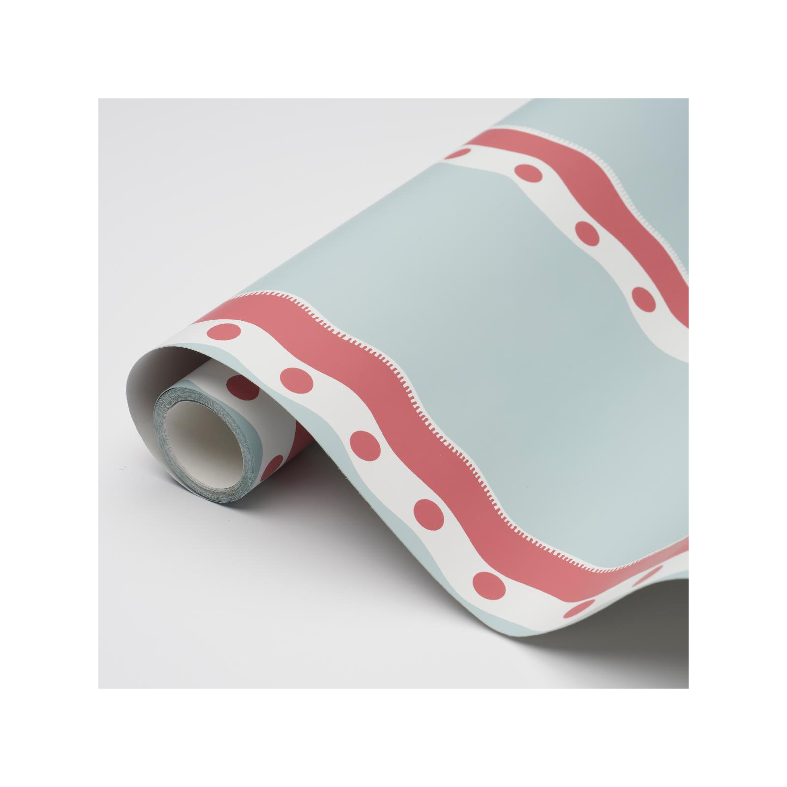 Rousseau Stripe Wallpaper, Rouge/Sky