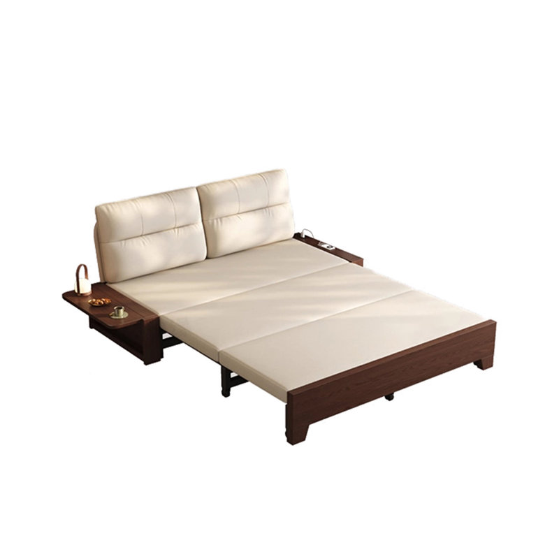 Coussin modulaire en bois massif blanc et brun, H 36,61 po x l 59,06 po x P 31,5 po