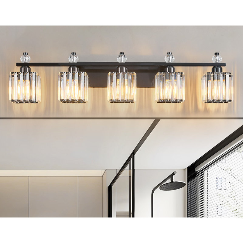 Kyneisha Bathroom Vanity Lamp Modern Crystal Vanity Lamp Bathroom Light Fixture Mirror Crystal Bathroom Vanity Lighting Fixture