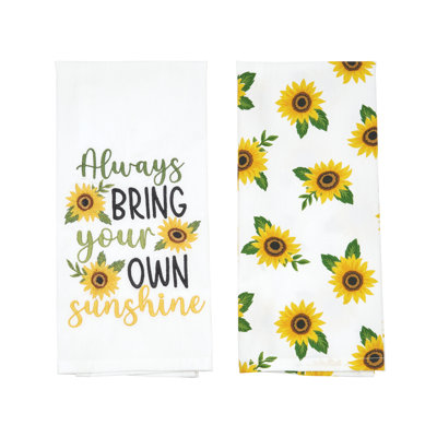 Sunshine Sunflower Cotton Kitchen Towel Set of 2