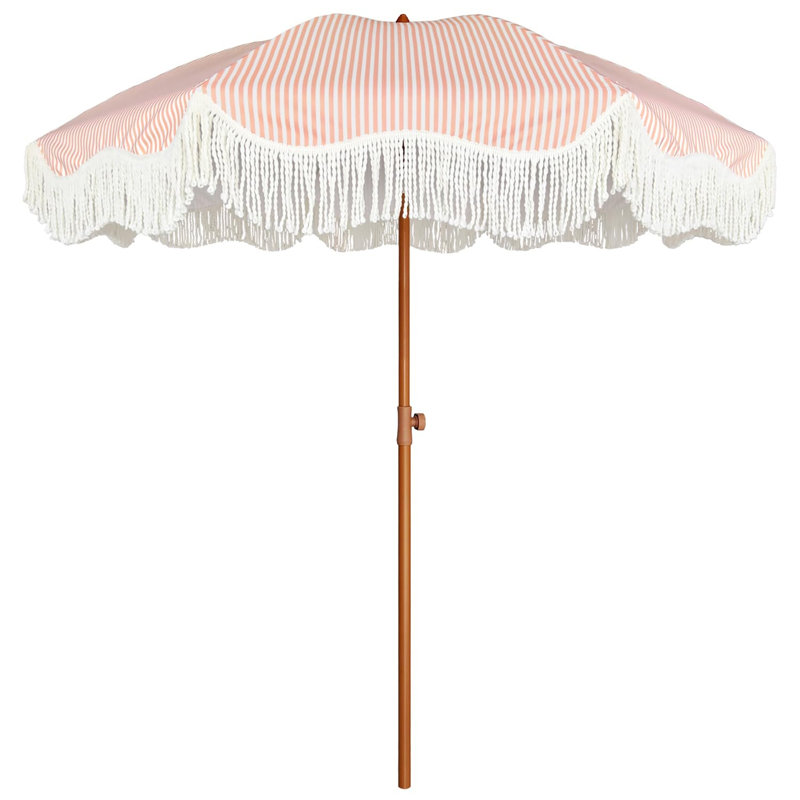 Parasol de terrasse 6,5 pi Boho, Vintage Green Stripe