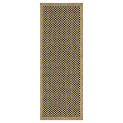 Tapis intérieur / extérieur en jute / noir à carreaux Esquibel