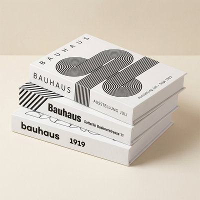 3-piece Bauhaus Geometric Decorative Book Set