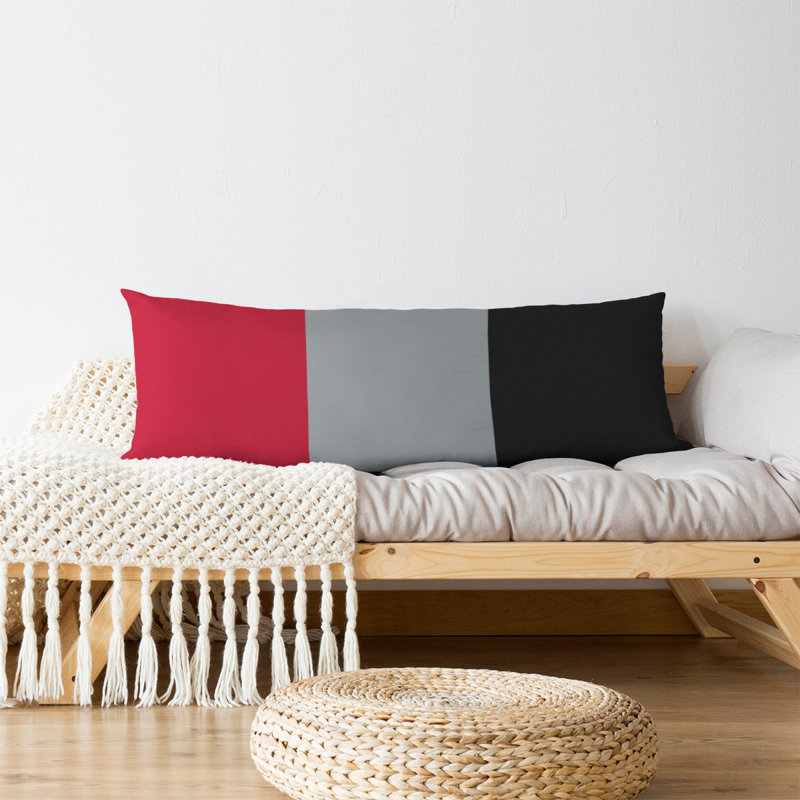 Stripes Medium Polyester/Polyfill Body Pillow, Silver Accent, Atlanta Throwback Football