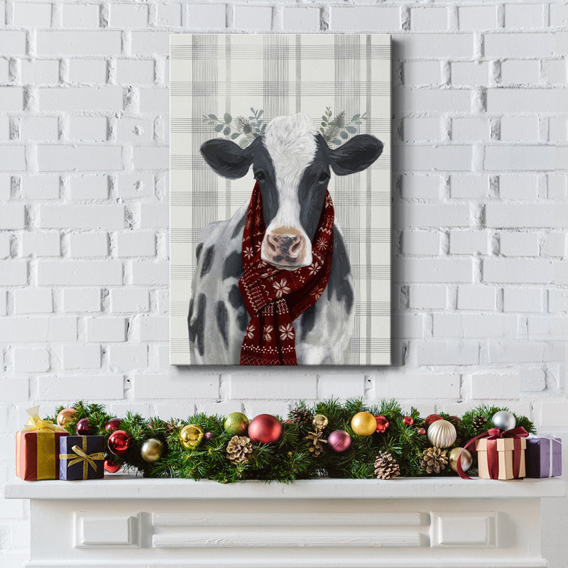 " Yuletide Cow I ", 60" H x 40" W 1.5" D