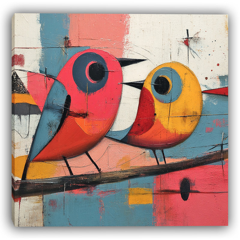 Duo d'oiseaux joyeux aux couleurs vives