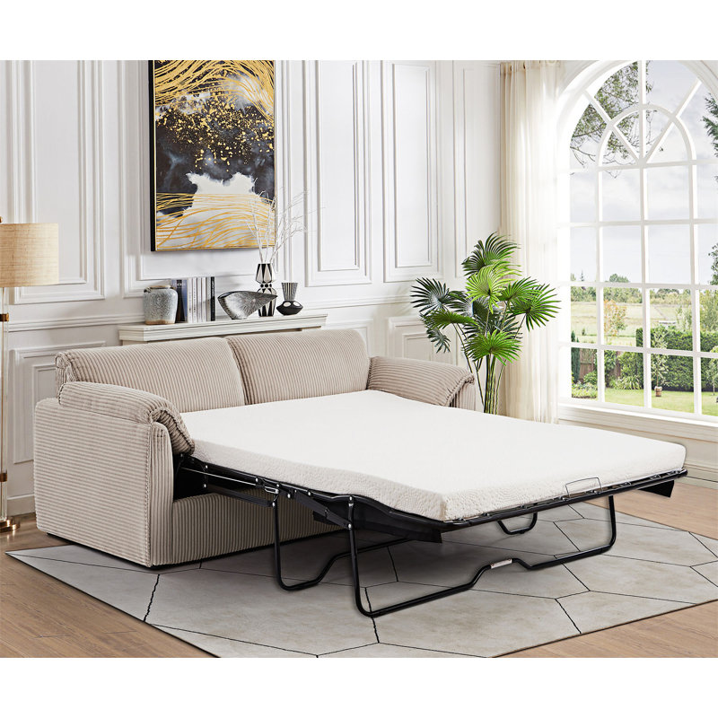 Sleeper Sofa Bed Comfy Pull Out Futon Couch Bed Recliner Sofa, Brown