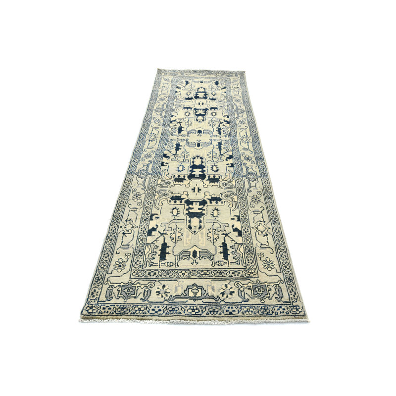 Tapis oriental tribal 3X8 gris One-of-a-Kind