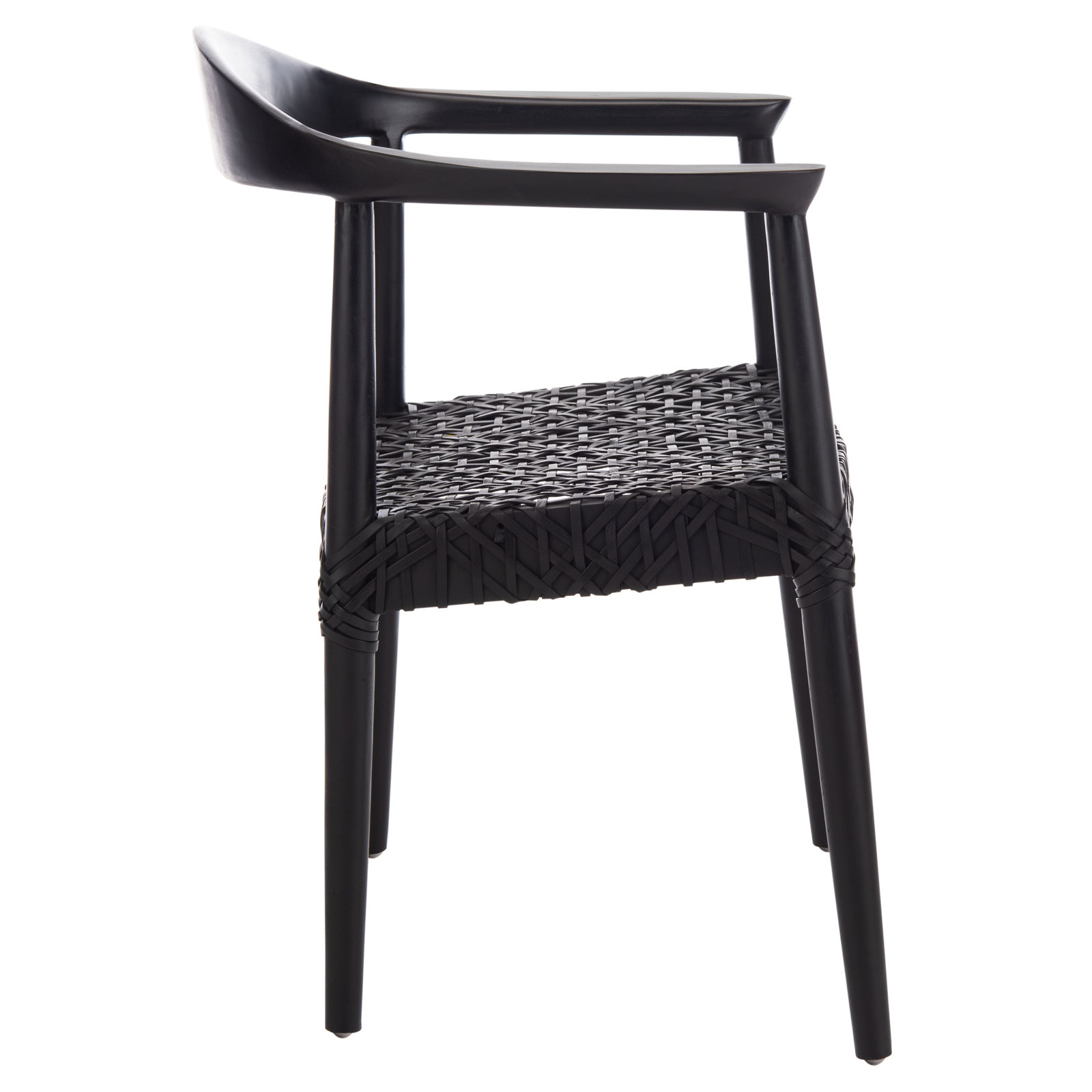 Kazbah Genuine Leather Dining Armchair, Black