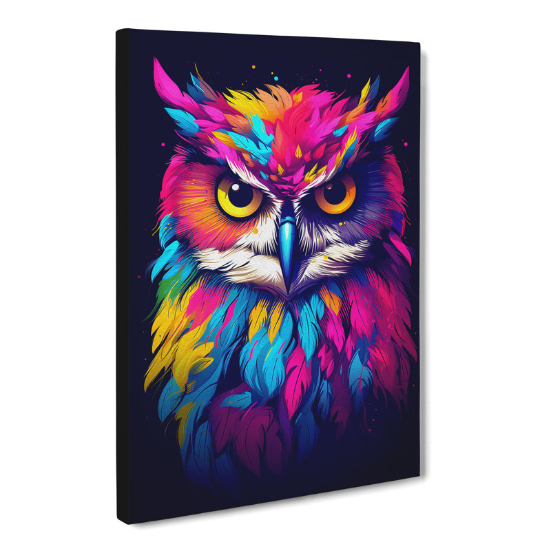 Owl Minimalism Art No.2 - Wrapped Canvas, 50cm H x 35cm W x 3cm D
