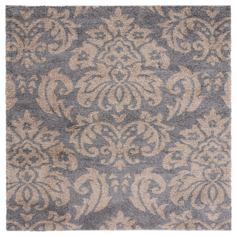 Ellyona Shag Performance Abstract Rug, Square 6'7"