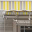 Auvent rétractable 12 pi x 10 pi pour patio. Manivelle manuelle. Et eau - tissu. Cadre en aluminium. Terrasse, balcon, cour. Jaune jaune gris avec tissu, aluminium Pont de terrasse