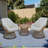 3-Piece Swivel Wicker Patio Conversation Set with Cushions - Outdoor Seating for 2,-2134228085