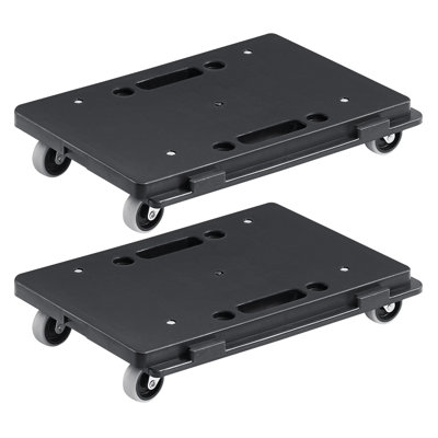Meuble de rangement, capacité de 500 lb par unité, transporteur de meuble sur roulettes, chariot mobile à 4 roulettes robuste à roulettes, petit chariot plat avec emboîtement pour meubles lourds, paquet de 2, noir