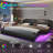 Led Bed Frame With Charging Ports And Headboard Modern Low Profile Platform Bed Frame With Led Lights Wave Like Curve Led Bed Frame,wood Slats Support,easy Assembly,black-52728583