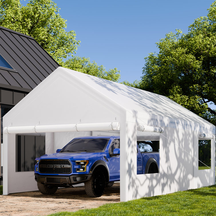 12 Ft. W x 20 Ft. D Carport with Galvanized Steel Roof
