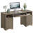 Luing 59''Fluted Executive Desks with File and Storage Drawers , Computer Writing Desk with Keyboard Tray, Home Office Desks with Cable Management and 2 Open Compartments-1033999543