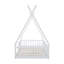 Lit simple en bois avec clôture, blanc