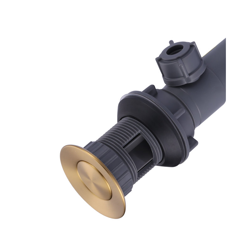 Lift Rod Bathroom Sink Drain with Overflow, Gold