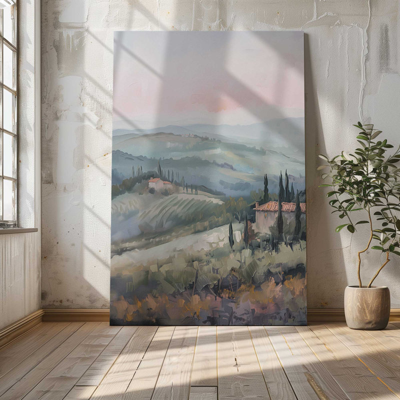 «Dusk's Glow in Tuscany v2», grande impression sur toile, H 54 po x l 36 po
