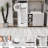 Entryway Rug Washable - Moroccan Small Area Rugs for Entryway Low Pile Indoor Mat Non Slip with Rubber Backing Thin Area Rug Pet Friendly for Front Door Kitchen Bedroom Geo Grey-1865673678