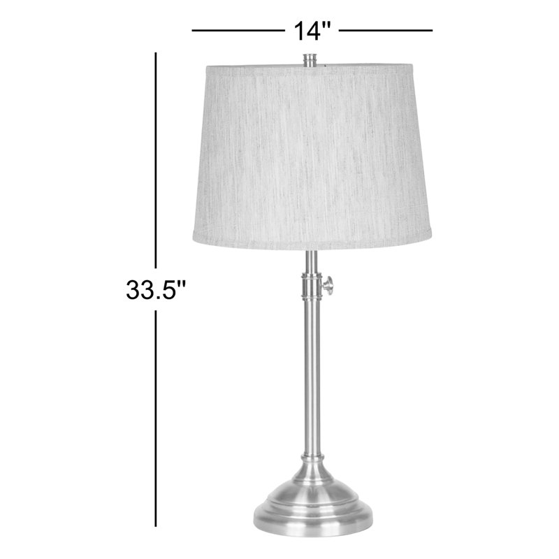 Lampe de table 34 po Caitlynne, Suède rouge, Nickel brossé