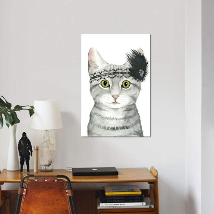 « downton cat iii », impression sur toile, H 26 po x l 18 po x P 1,5 po, Toile tendue, Pas de tapis