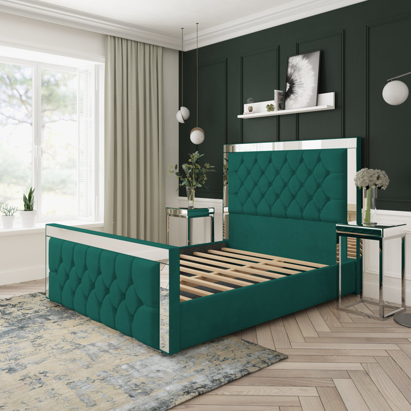Upholstered Bed, Small Single (2'6), Green