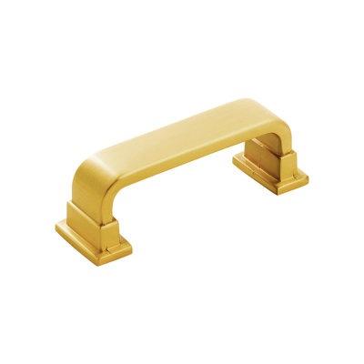 Brighton Collection Handle Pull - 3" Center to Center Cabinet Pull Brushed Golden Brass - Farmhouse Hardware for Drawers & Cabinets