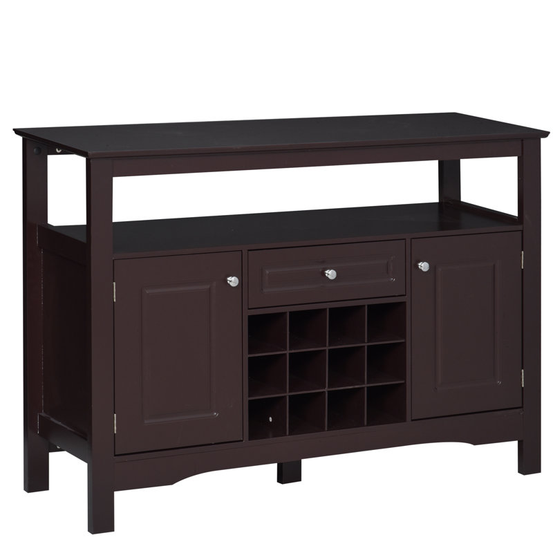 Armoire à café, buffet moderne, armoire à vin avec tiroir et support à vin pour 12 bouteilles