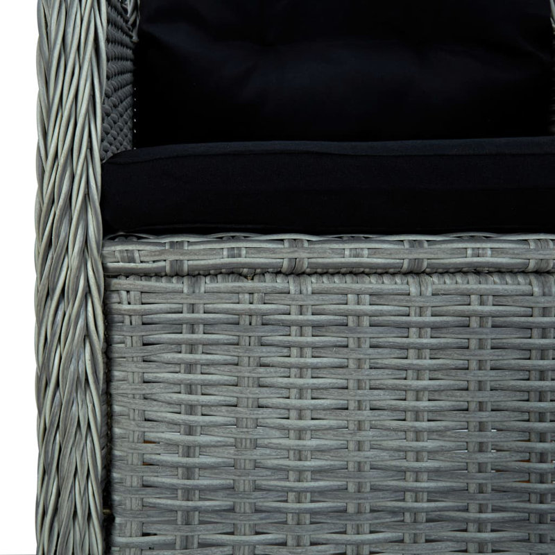 Chaise longue avec coussins 3 pièces Brundon, Gris clair