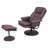 30" Contemporary Faux Leather Recliner And Ottoman With Swiveling Metal Base