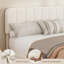 Structure de lit très grand avec tiroirs de rangement - Structure de lit tapissier en velours avec tête de lit réglable, support de lattes en bois, aucun sommier requis, assemblage facile, beige-129445076-132274258