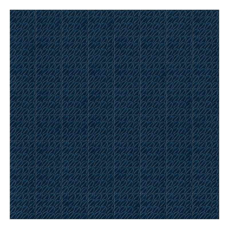 Sol Struttura Piuma 6"x6" 3D Porcelain Wall Tile, Blue