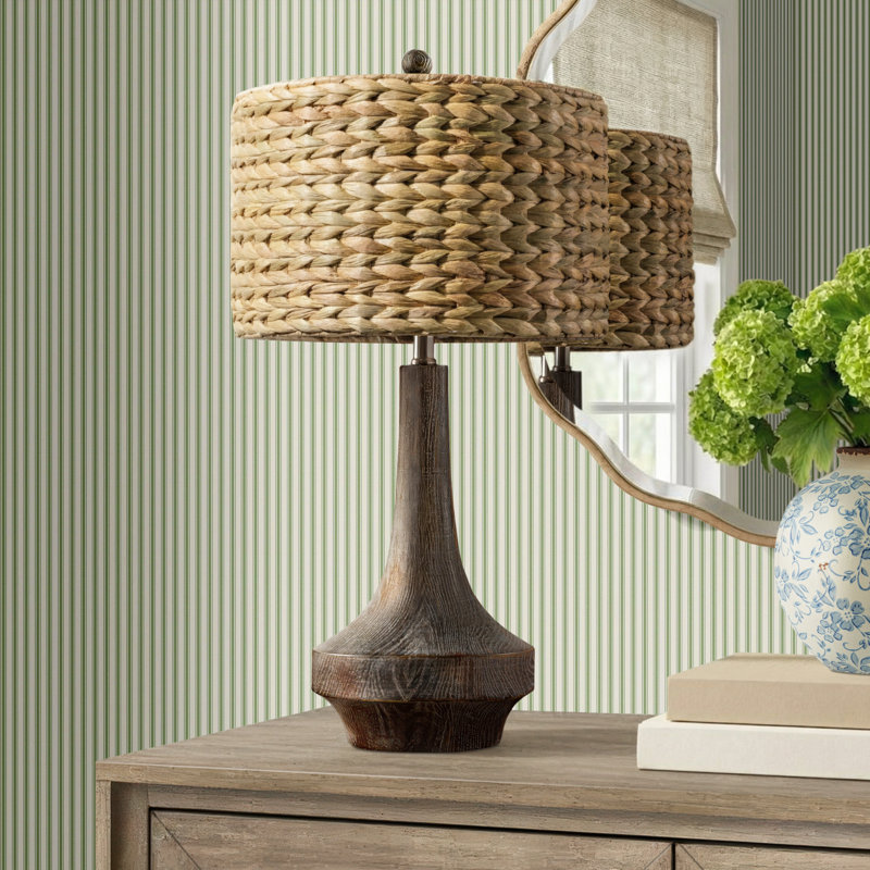 Claudette Resin Table Lamp, Antiqued Gray