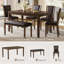 Ensemble de salle à manger moderne pour 6 personnes avec table, 4 chaises et banc pour la cuisine et la salle à manger, noyer-120088660