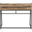 Bureau d'ordinateur de 122 cm (48 po) pour la productivité du bureau à domicile, stratifié brun et métal noir, style moderne avec options de rangement.