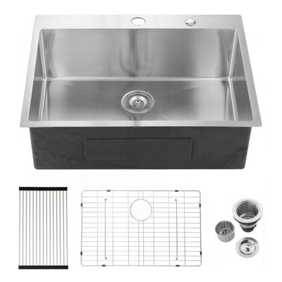 33X22x10"Drop-In Single Bowl Stainless Steel Kitchen Sink