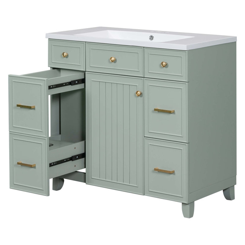 Ensemble de meuble-lavabo vert 36 "avec lavabo