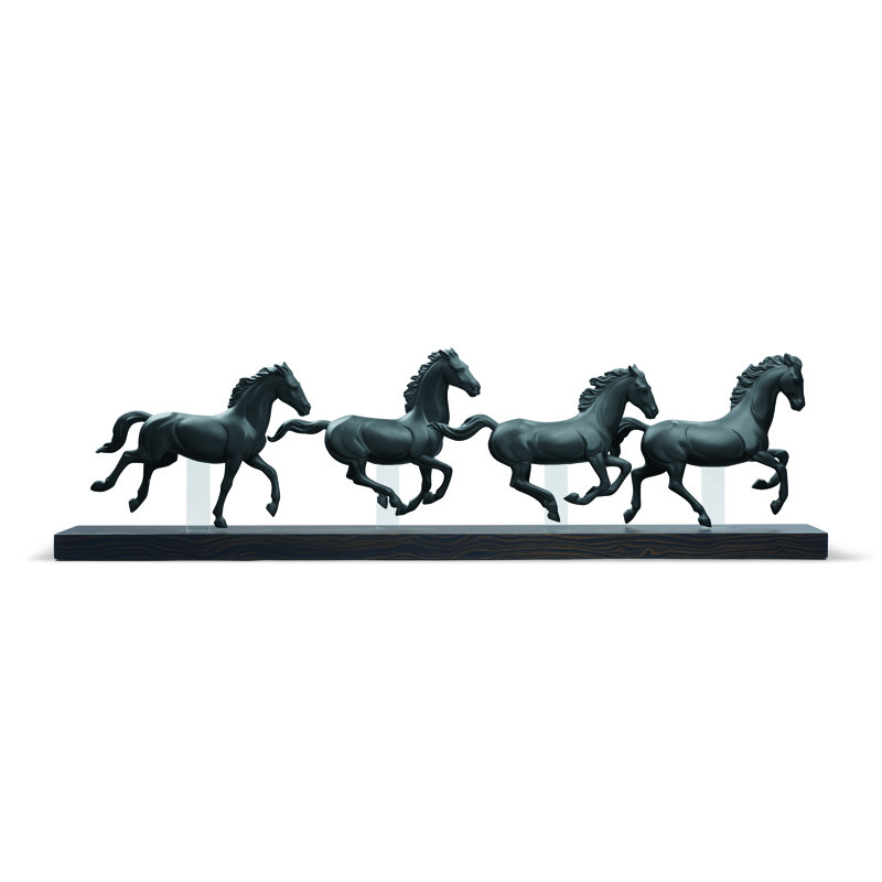 Galloping Herd Figurine, Black