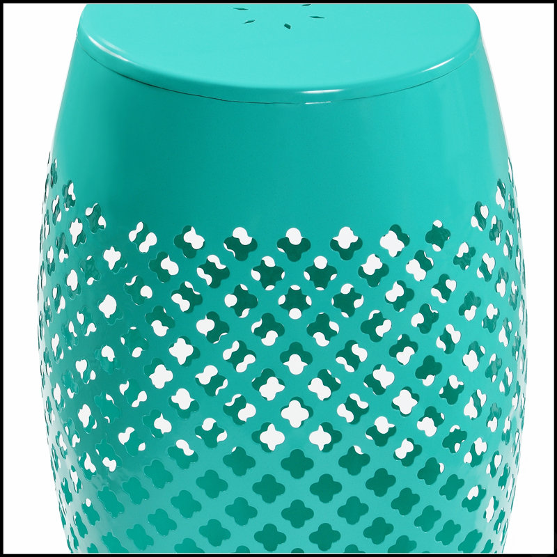 Table d'appoint ronde à découpes en dentelle, table d'appoint en fer thermolaqué, table de bout compacte moderne, imperméable, antirouille, table de patio d'extérieur pour l'entretien du jardin, 3 couleurs disponibles