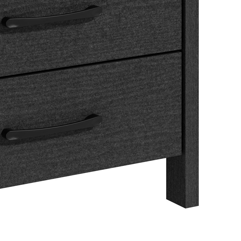 Table de chevet moderne à 3 tiroirs H 26,1 po Allysyn, Noir