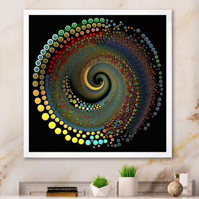 Iridiscdent pointillism spiral sur toile